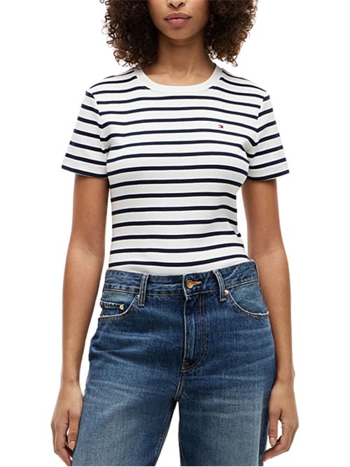 T-shirt slim fit a righe Tommy Hilfiger | WW0WW4058703L